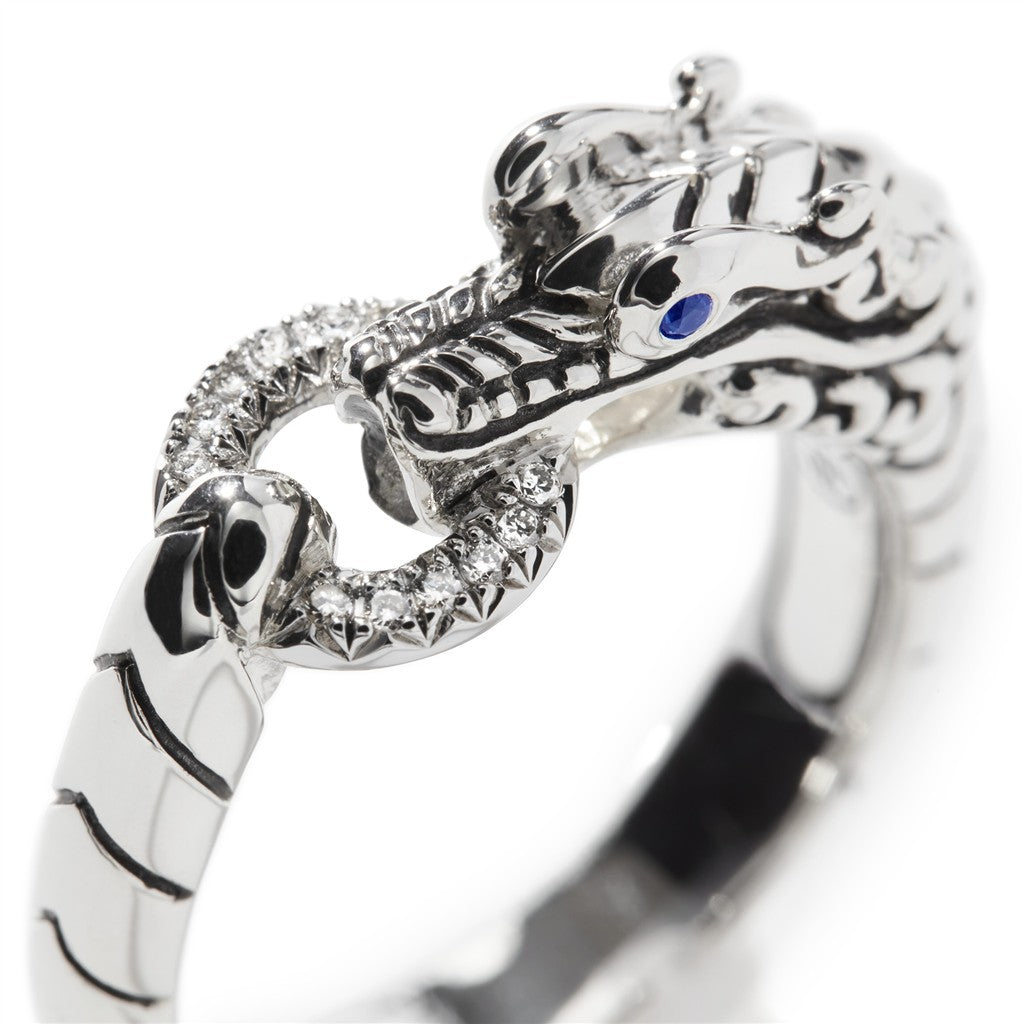 Naga Ring, Sterling Silver, Diamonds