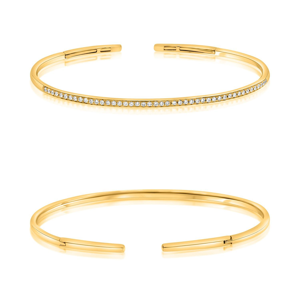 14K Yellow Gold 0.31ct Diamond Bangle