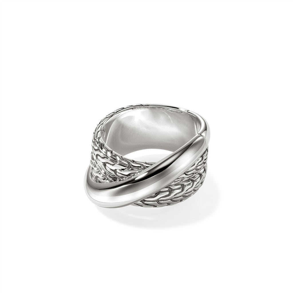 JH Essential Crossover Ring, Sterling Silver