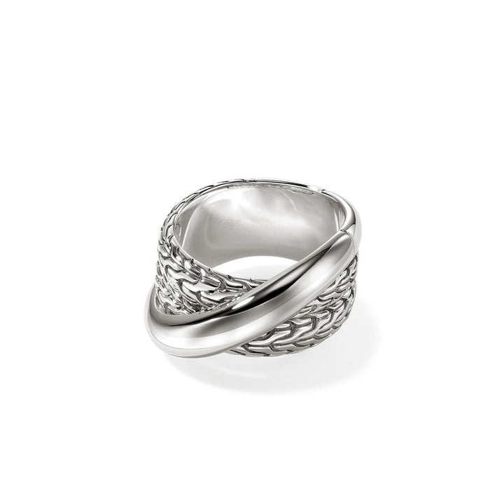 JH Essential Crossover Ring, Sterling Silver