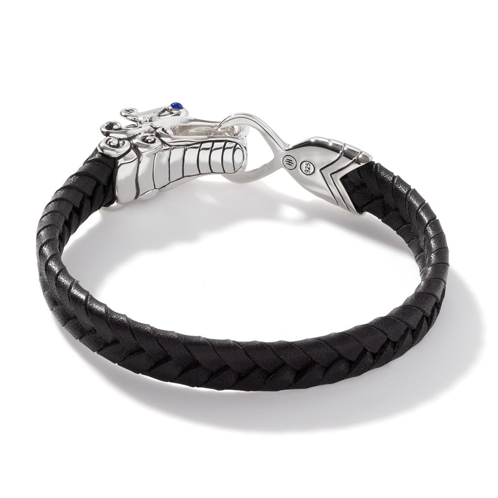 Naga Bracelet, Sterling Silver, Leather