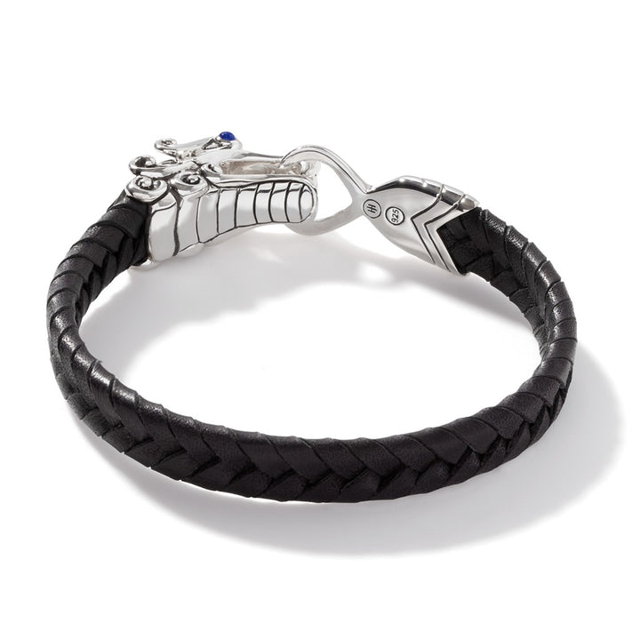 Naga Bracelet, Sterling Silver, Leather