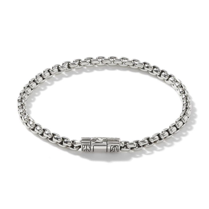 Box Chain Bracelet, Sterling Silver, 4MM