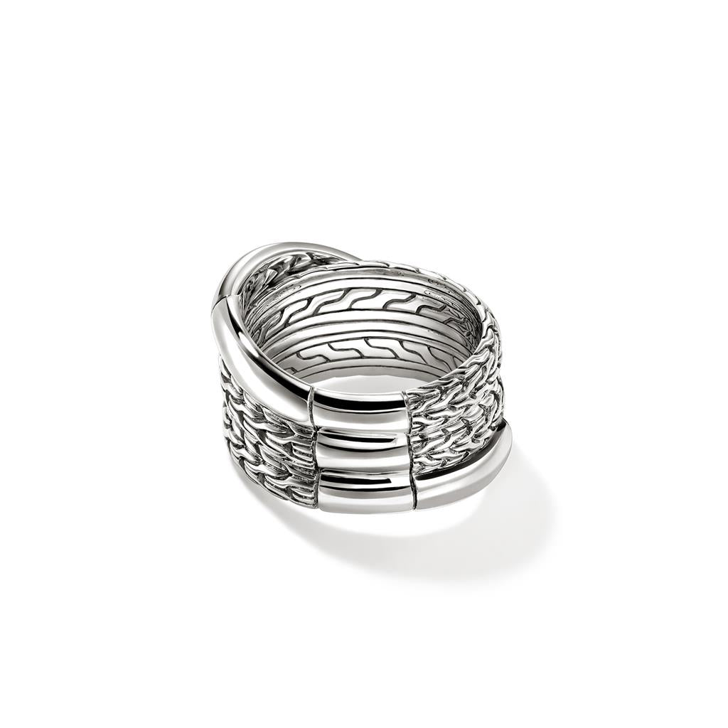 JH Essential Crossover Ring, Sterling Silver
