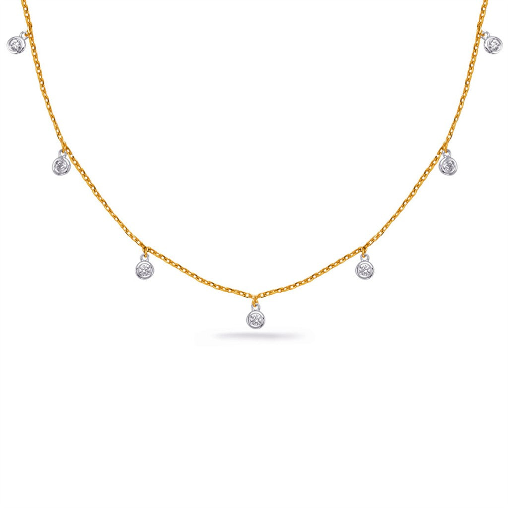 14K Yellow & White Gold 0.40ct Diamond By the Yard Necklace