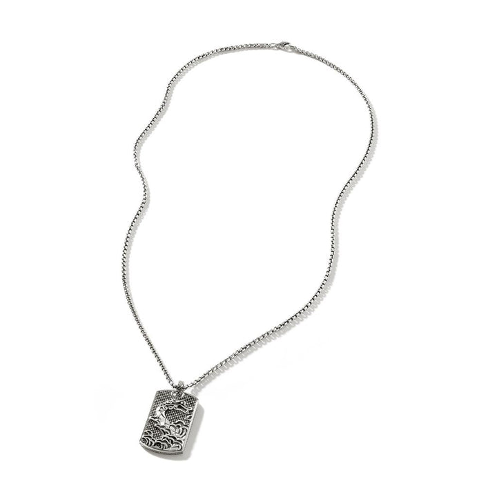 Naga Tag Necklace, Sterling Silver