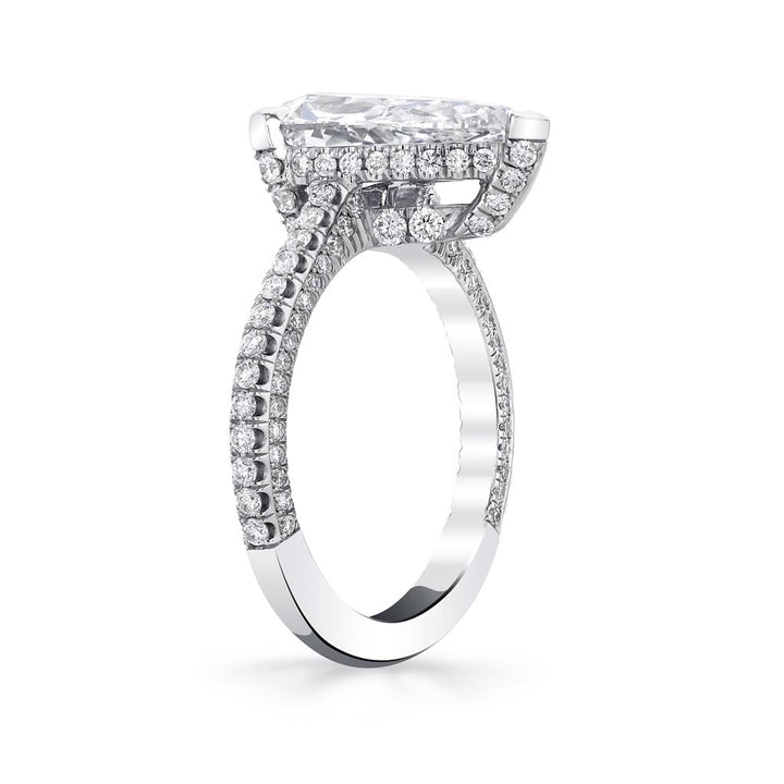Platinum 3.05ct  Pear Shape Diamond Ring