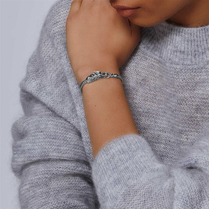 Naga Bracelet, Sterling Silver, Pavé, 5MM