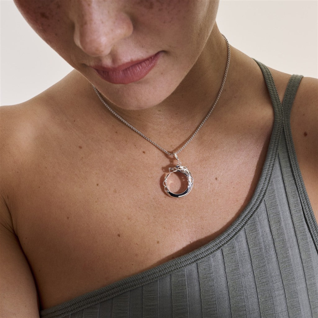 Naga Pendant Necklace, Sterling Silver