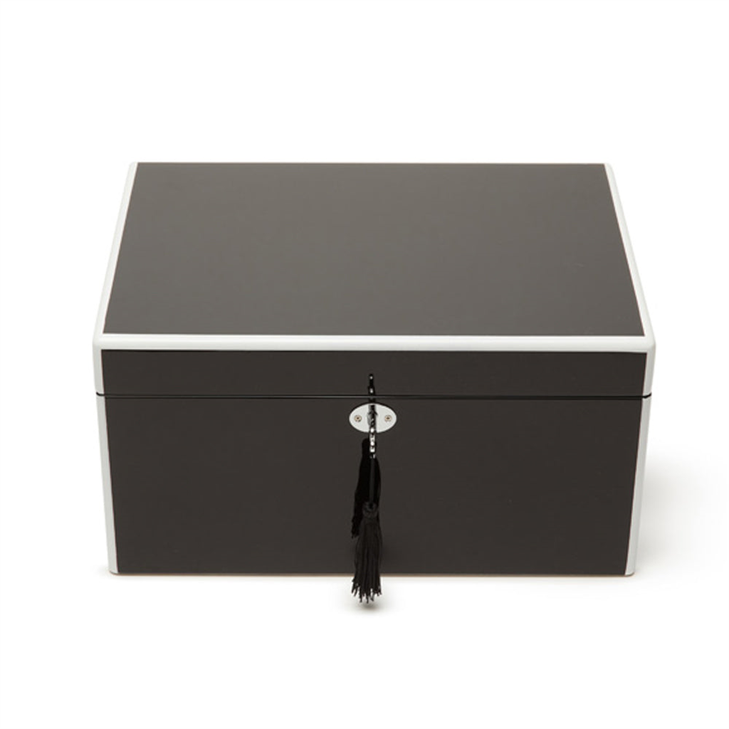 Black & White Laurel Jewelry Box