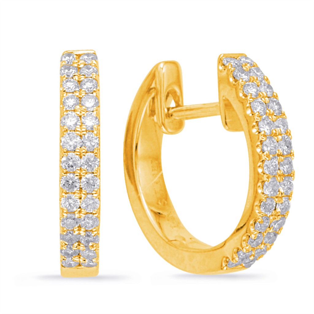 14K Yellow Gold 0.26ct Diamond Hoops