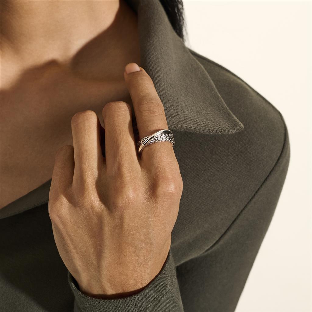 JH Essential Crossover Ring, Sterling Silver