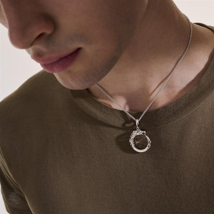 Naga Pendant Necklace, Sterling Silver