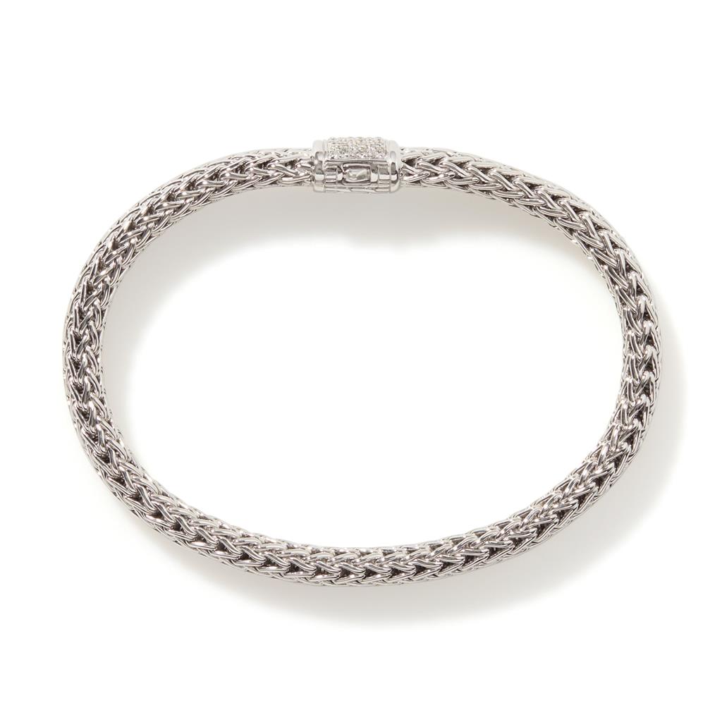 Icon Bracelet, Silver, Diamonds, 6.5MM