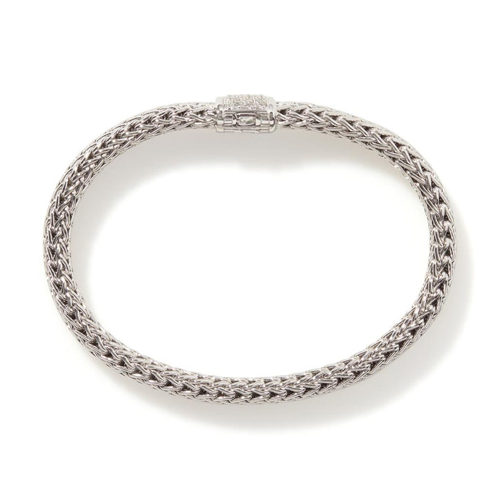Icon Bracelet, Silver, Diamonds, 6.5MM