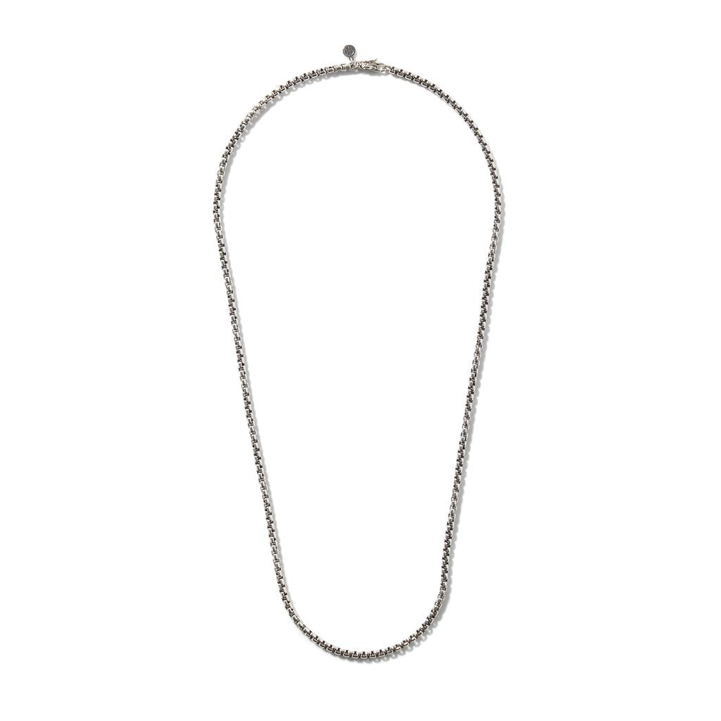 Naga Box Chain Necklace, Silver, 3.7MM