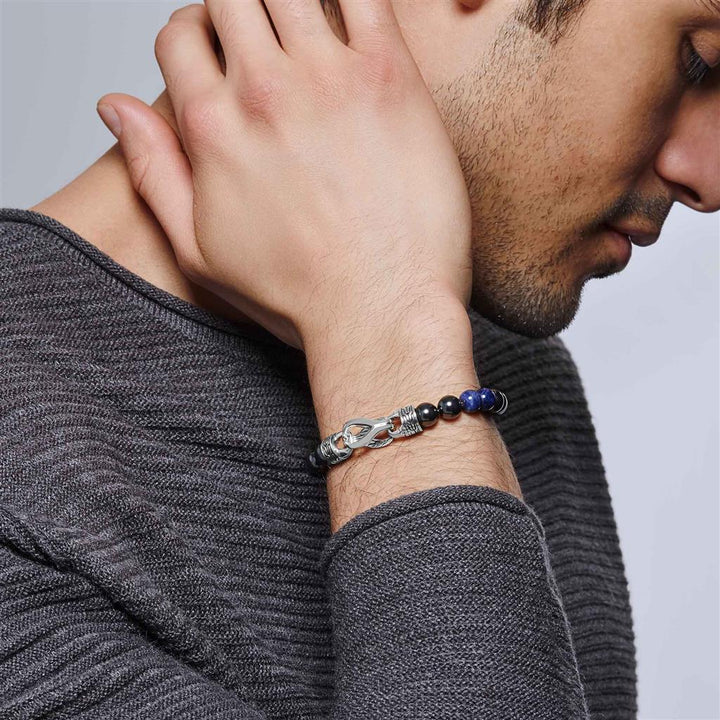 Beaded Bracelet, Sterling Silver, Gemstones