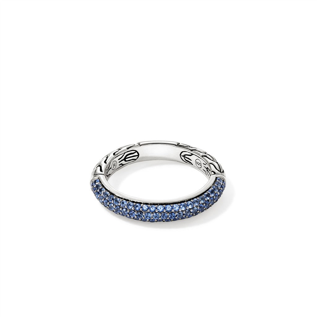 JH Essential Pavé Band Ring, Sterling Silver, Gemstones, 3.5MM