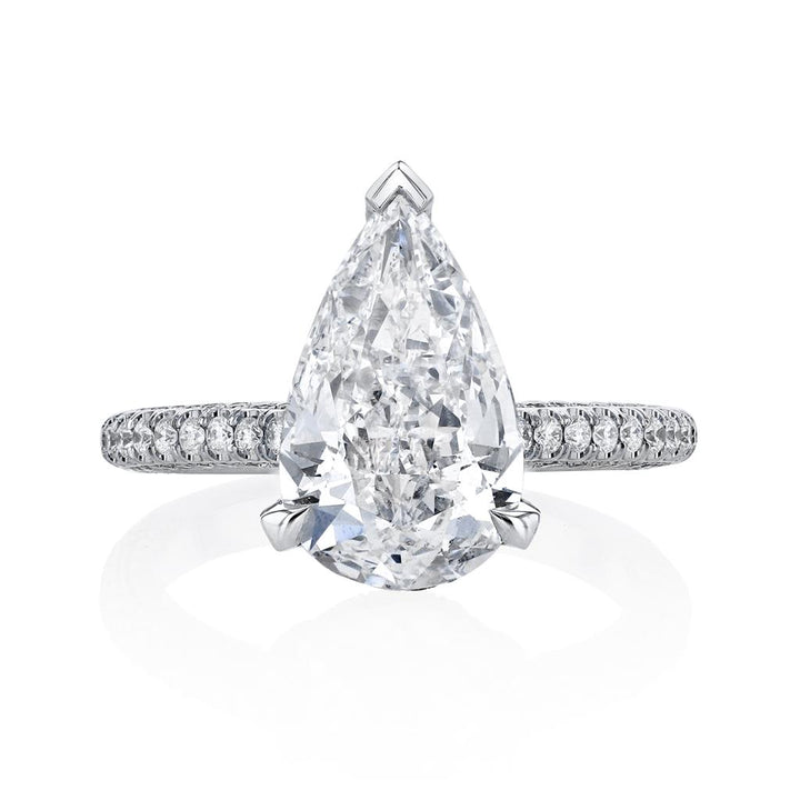 Platinum 3.05ct  Pear Shape Diamond Ring