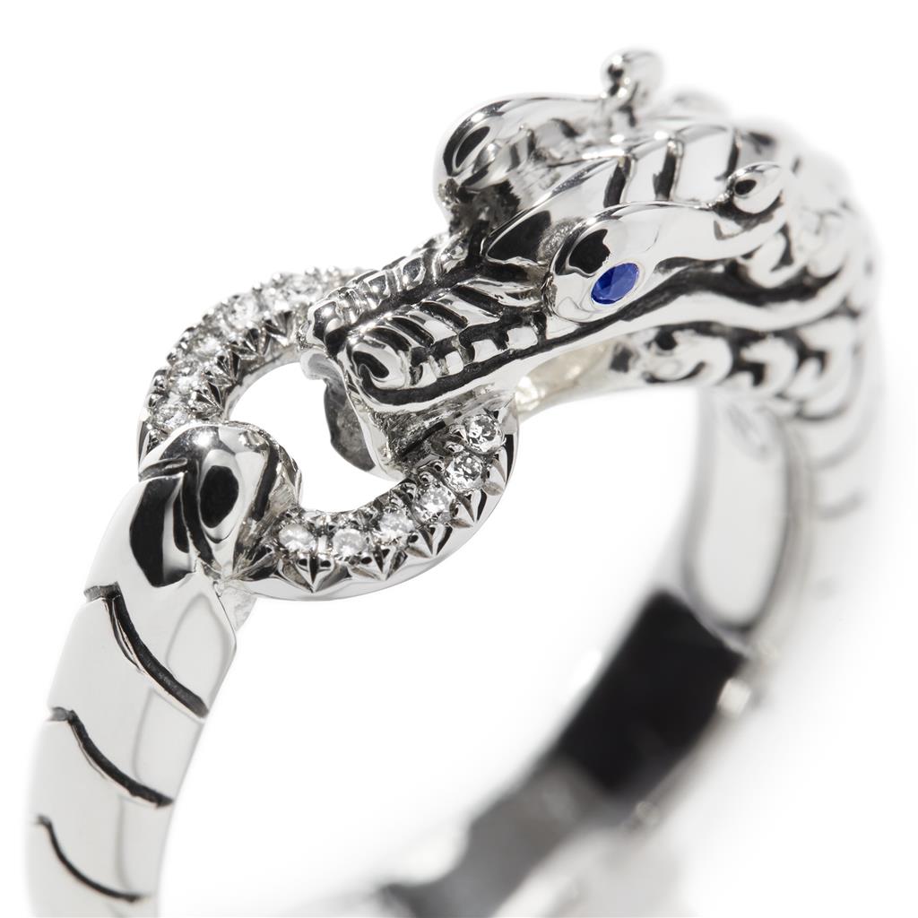 Naga Ring, Sterling Silver, Diamonds