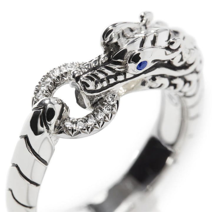 Naga Ring, Sterling Silver, Diamonds