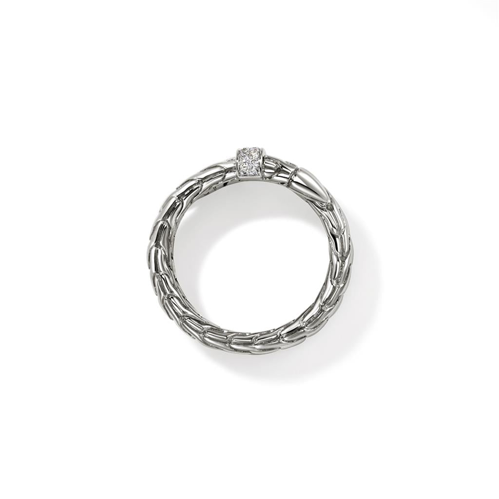 Spear Ring, Silver, Diamonds, Wide