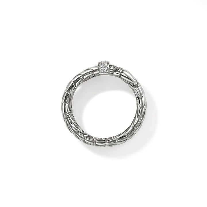 Spear Ring, Silver, Diamonds, Wide