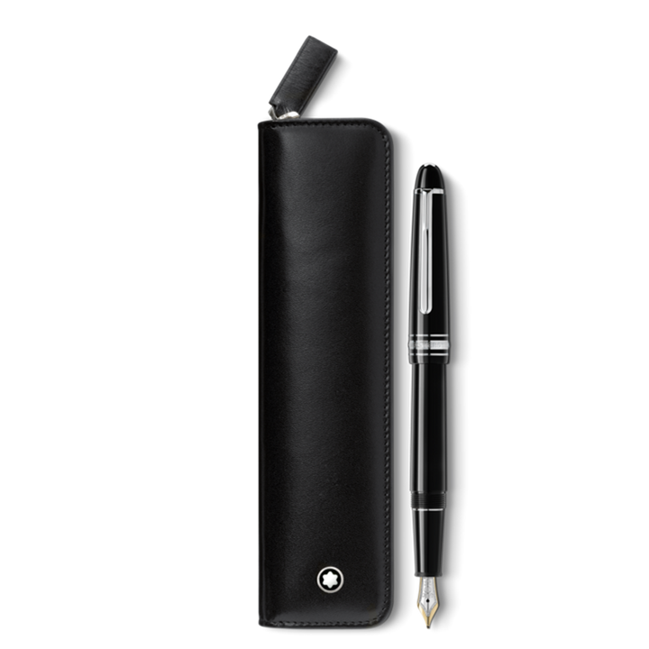 Set with the Meisterstück classique platinum-coated fountain pen and Montblanc 1 pen pouch with zip.