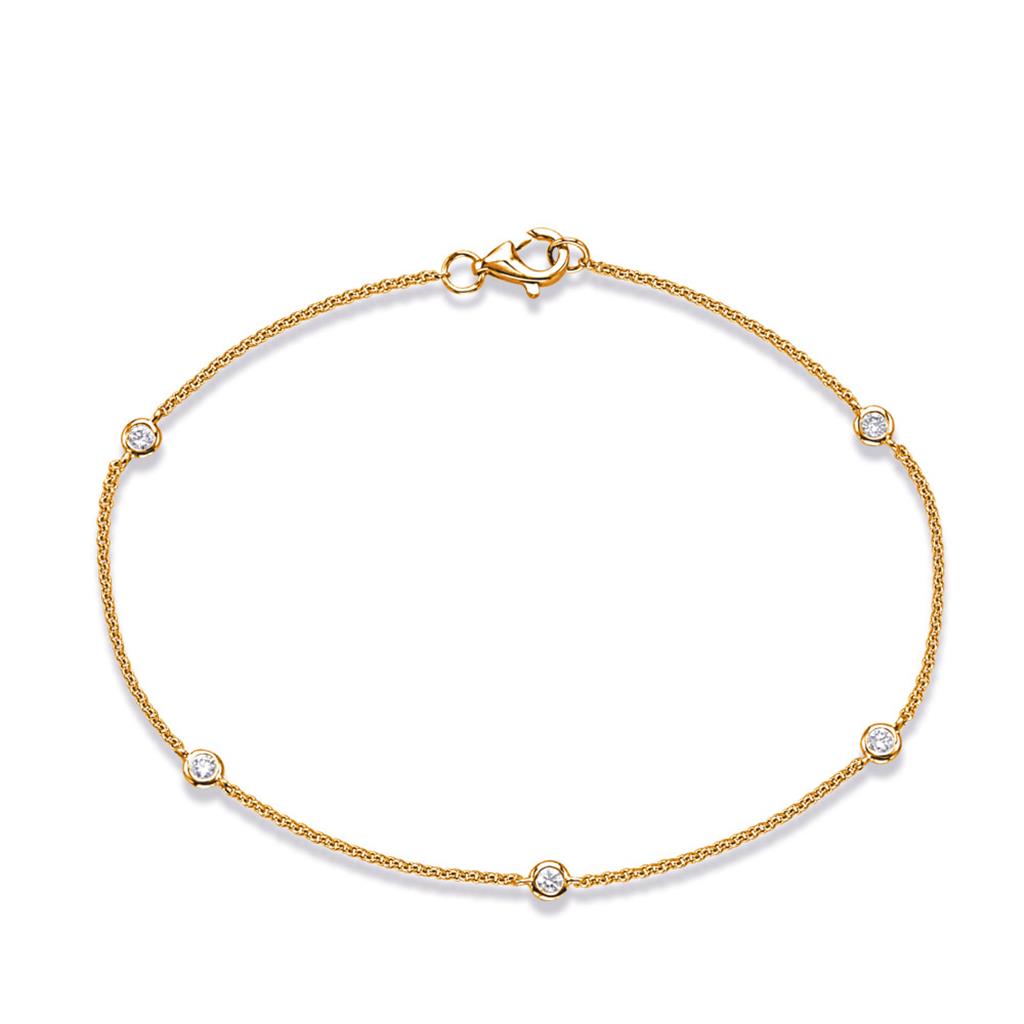 14K  Yellow Gold 0.14ct Diamond Bracelet