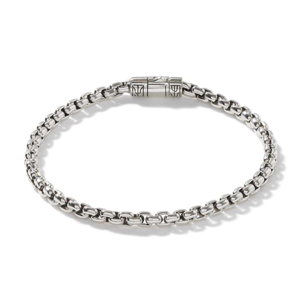 Box Chain Bracelet, Sterling Silver, 4MM