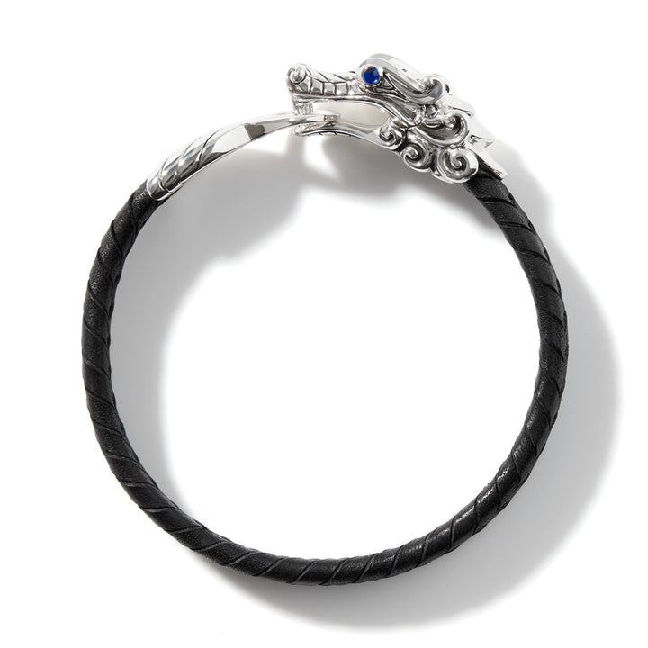 Naga Bracelet, Sterling Silver, Leather