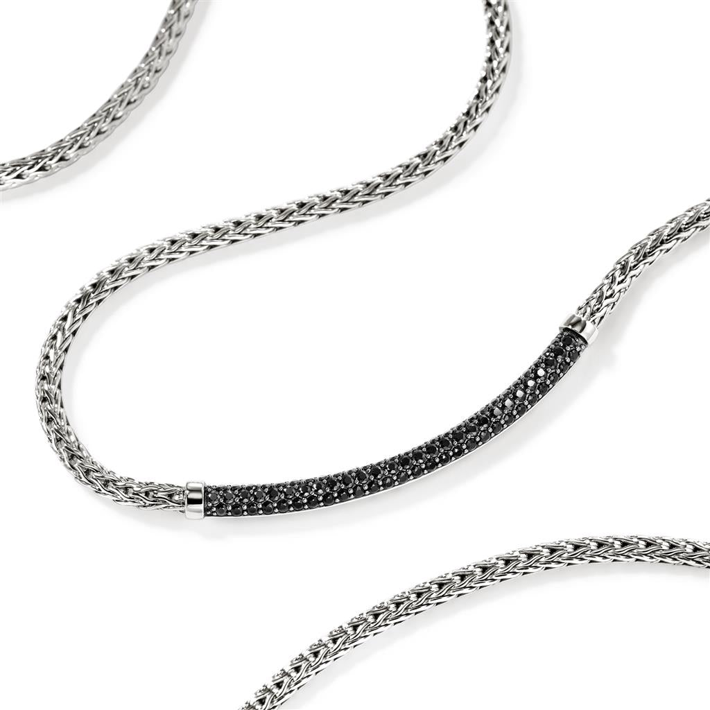 JH Essential Pavé Necklace, Sterling Silver, Gemstones, 2.5MM