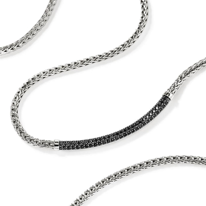 JH Essential Pavé Necklace, Sterling Silver, Gemstones, 2.5MM