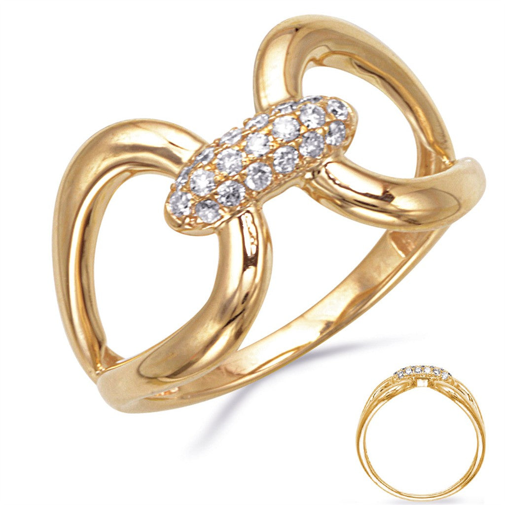 14K Yellow Gold 0.17ct Diamond Fashion Ring