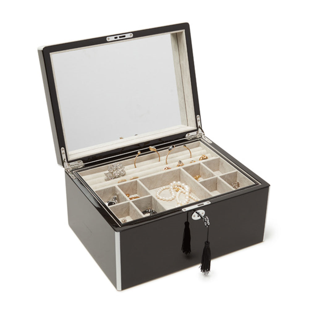 Black & White Laurel Jewelry Box