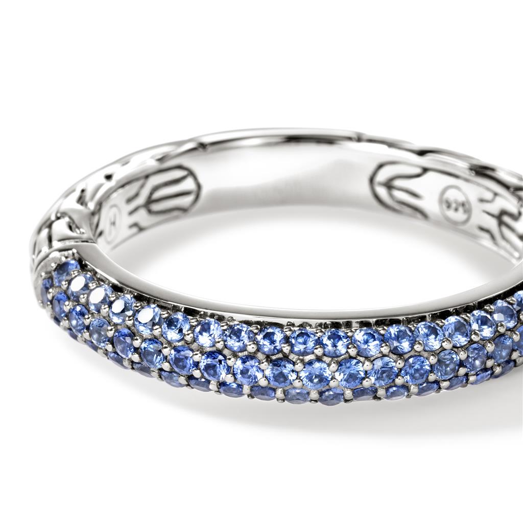 JH Essential Pavé Band Ring, Sterling Silver, Gemstones, 3.5MM