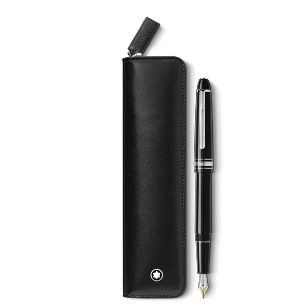 Set with the Meisterstück classique platinum-coated fountain pen and Montblanc 1 pen pouch with zip.