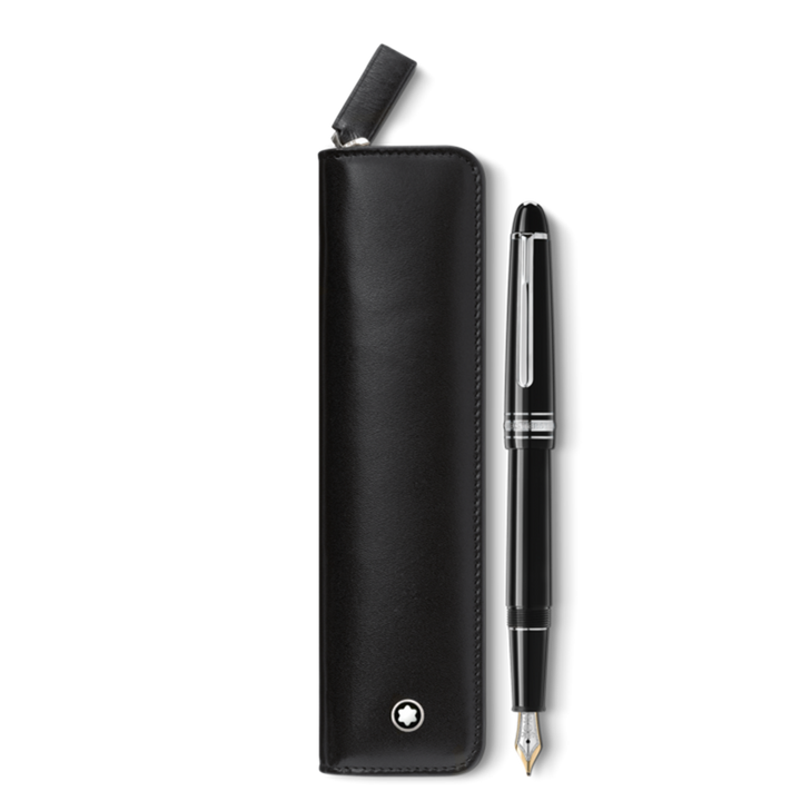 Set with the Meisterstück classique platinum-coated fountain pen and Montblanc 1 pen pouch with zip.