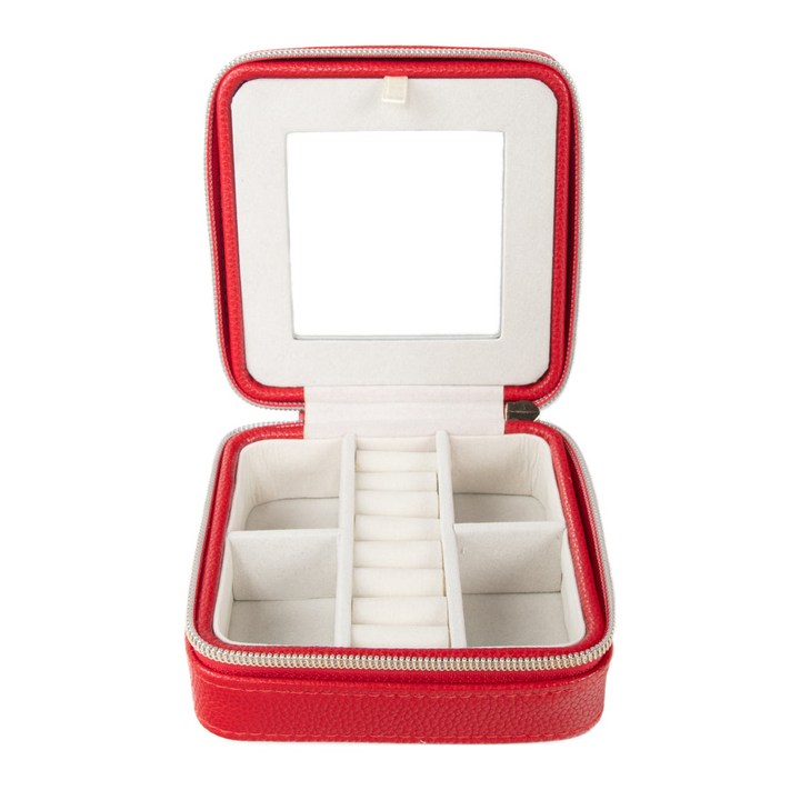 Leah Red Travel Jewelry Case