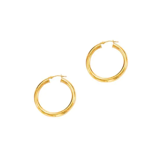 14K Gold 4x30mm Hoops