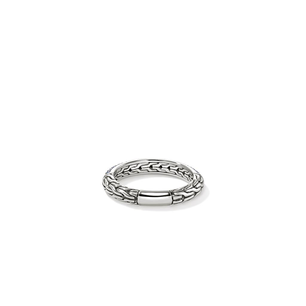 JH Essential Pavé Band Ring, Sterling Silver, Gemstones, 3.5MM