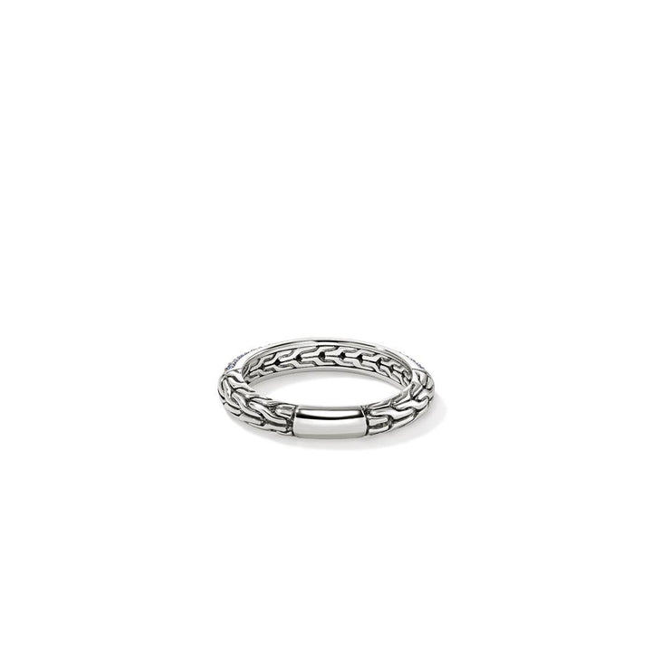 JH Essential Pavé Band Ring, Sterling Silver, Gemstones, 3.5MM