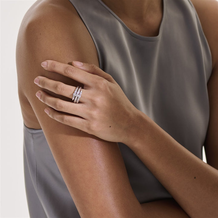 Spear Ring, Silver, Diamonds, Wide