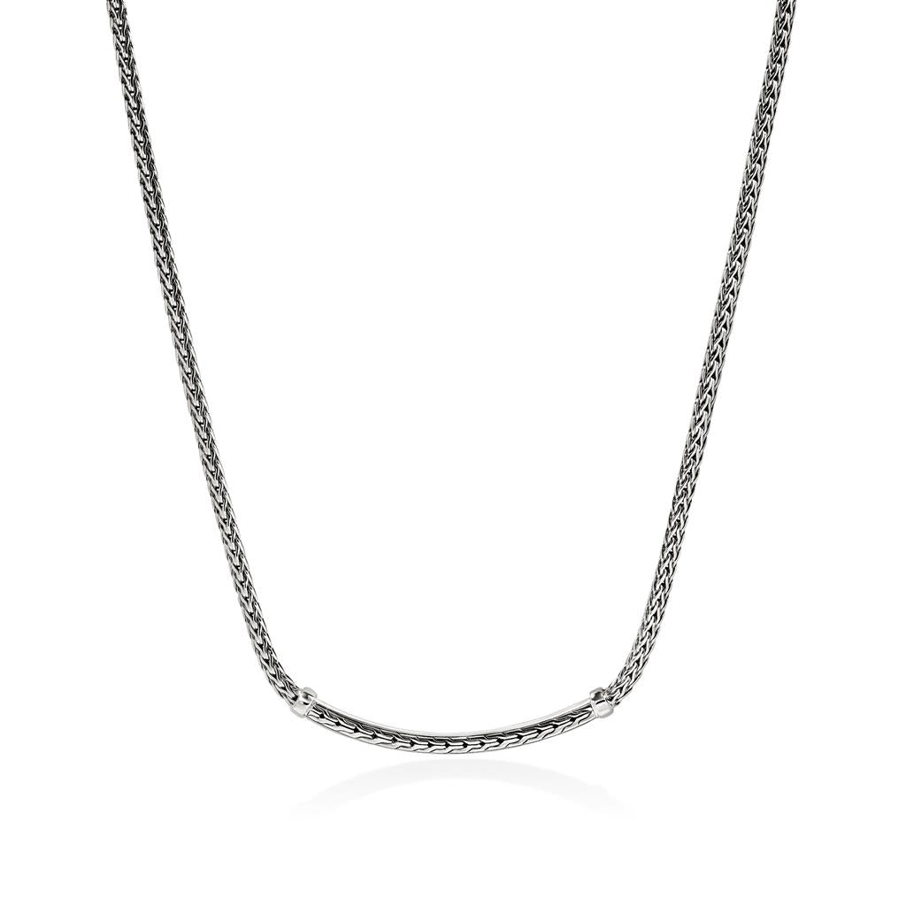 JH Essential Pavé Necklace, Sterling Silver, Gemstones, 2.5MM