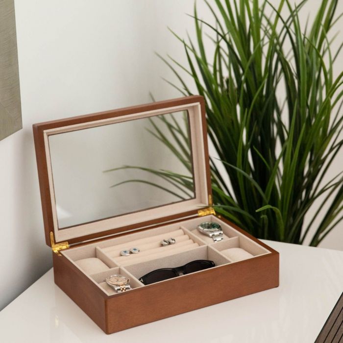 Cherry Wood Valet and Watch Box
