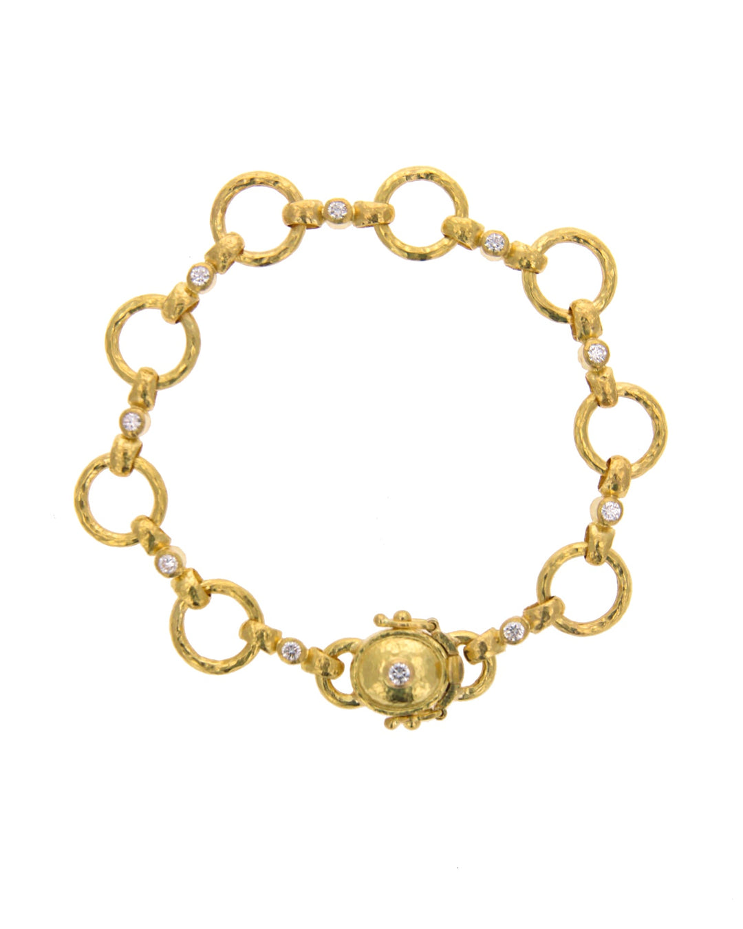 Diamond (2.5 mm) 'Celtic' link bracelet with 2.5 mm diamond on box clasp.