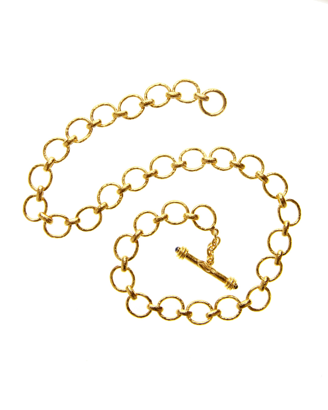'Positano' link necklace with stone on toggle (21").