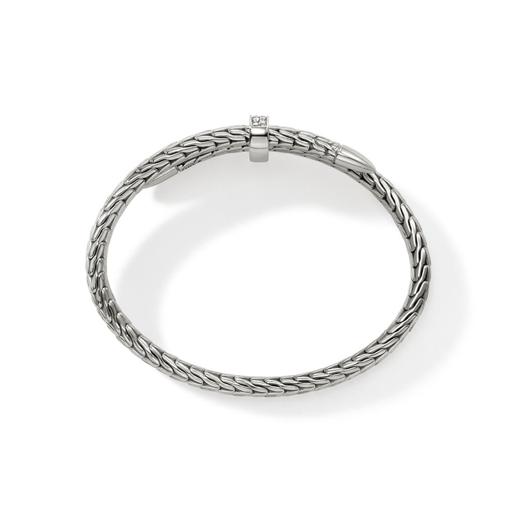 Spear Flex Cuff, Sterling Silver, Diamonds