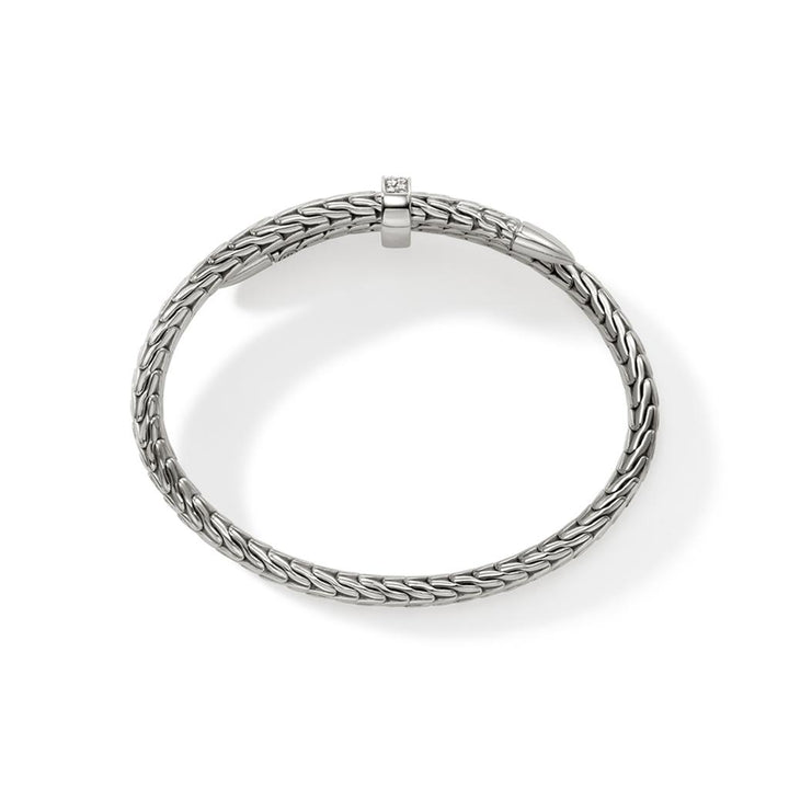 Spear Flex Cuff, Sterling Silver, Diamonds
