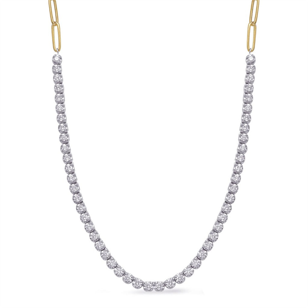 14K Yellow & White Gold 1.91ct Diamond Necklace